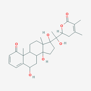 molecular formula C28H38O7 B211718 Ergosta-2,4,24-trien-26-oic acid, 6,14,17,20,22-pentahydroxy-1-oxo-, delta-lactone, (6beta,17alpha,22R)- CAS No. 81644-34-0