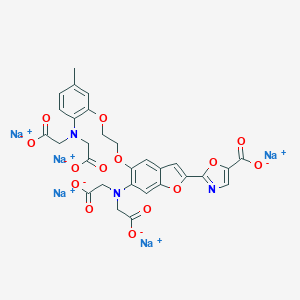 molecular formula C29H22N3Na5O14 B211903 Pentasodium;2-[6-[bis(carboxylatomethyl)amino]-5-[2-[2-[bis(carboxylatomethyl)amino]-5-methylphenoxy]ethoxy]-1-benzofuran-2-yl]-1,3-oxazole-5-carboxylate 