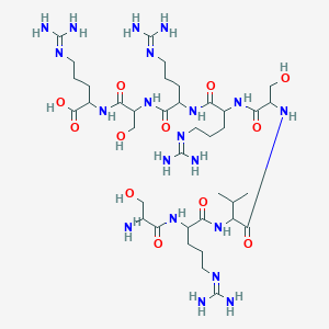 B021279 2-[[2-[[2-[[2-[[2-[[2-[[2-[(2-Amino-3-hydroxypropanoyl)amino]-5-(diaminomethylideneamino)pentanoyl]amino]-3-methylbutanoyl]amino]-3-hydroxypropanoyl]amino]-5-(diaminomethylideneamino)pentanoyl]amino]-5-(diaminomethylideneamino)pentanoyl]amino]-3-hydroxypropanoyl]amino]-5-(diaminomethylideneamino)pentanoic acid CAS No. 103244-41-3