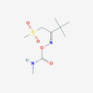 molecular formula C9H18N2O4S B213023 3,3-二甲基-1-(甲磺酰基)-2-丁酮 O-((甲氨基)羰基)肟 CAS No. 39184-59-3