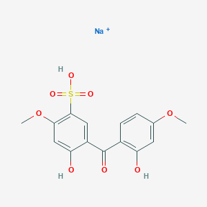 molecular formula C15H14NaO8S+ B213073 Sodium 4-hydroxy-5-(2-hydroxy-p-anisoyl)-2-methoxybenzenesulphonate CAS No. 3121-60-6