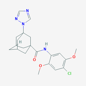 molecular formula C21H25ClN4O3 B213499 N-(4-chloro-2,5-dimethoxyphenyl)-3-(1H-1,2,4-triazol-1-yl)-1-adamantanecarboxamide 