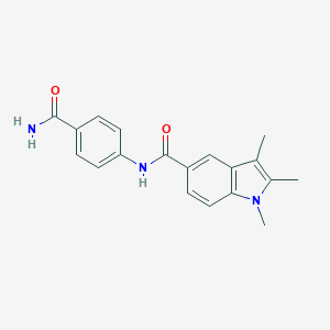 molecular formula C19H19N3O2 B213503 N-(4-carbamoylphenyl)-1,2,3-trimethyl-1H-indole-5-carboxamide 