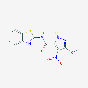 molecular formula C12H9N5O4S B213504 N-(1,3-benzothiazol-2-yl)-3-methoxy-4-nitro-1H-pyrazole-5-carboxamide 