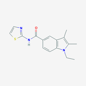 molecular formula C16H17N3OS B213508 1-ethyl-2,3-dimethyl-N-(1,3-thiazol-2-yl)-1H-indole-5-carboxamide 