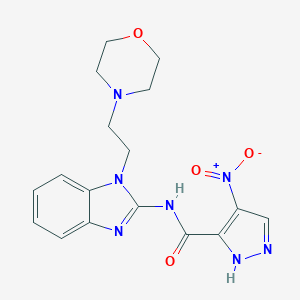 molecular formula C17H19N7O4 B213509 4-nitro-N-{1-[2-(4-morpholinyl)ethyl]-1H-benzimidazol-2-yl}-1H-pyrazole-3-carboxamide 