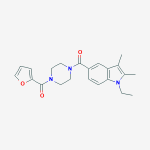 molecular formula C22H25N3O3 B213511 1-ethyl-5-{[4-(2-furoyl)-1-piperazinyl]carbonyl}-2,3-dimethyl-1H-indole 