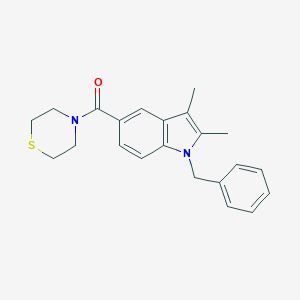 molecular formula C22H24N2OS B213512 1-benzyl-2,3-dimethyl-5-(4-thiomorpholinylcarbonyl)-1H-indole 
