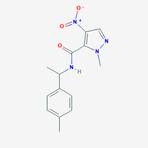 molecular formula C14H16N4O3 B213519 1-methyl-N-[1-(4-methylphenyl)ethyl]-4-nitro-1H-pyrazole-5-carboxamide 