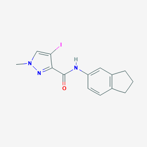 molecular formula C14H14IN3O B213520 N-(2,3-dihydro-1H-inden-5-yl)-4-iodo-1-methyl-1H-pyrazole-3-carboxamide 