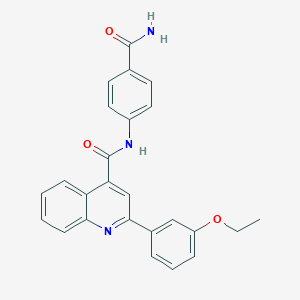 molecular formula C25H21N3O3 B213527 N-(4-carbamoylphenyl)-2-(3-ethoxyphenyl)quinoline-4-carboxamide 