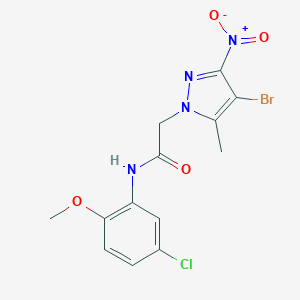 molecular formula C13H12BrClN4O4 B213531 2-(4-bromo-5-methyl-3-nitro-1H-pyrazol-1-yl)-N-(5-chloro-2-methoxyphenyl)acetamide 