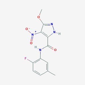 molecular formula C12H11FN4O4 B213534 N-(2-fluoro-5-methylphenyl)-3-methoxy-4-nitro-1H-pyrazole-5-carboxamide 