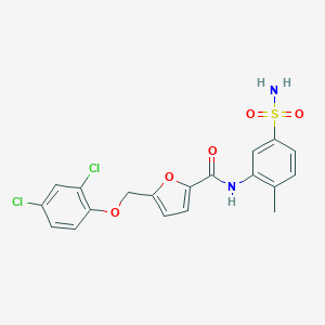 molecular formula C19H16Cl2N2O5S B213535 5-[(2,4-dichlorophenoxy)methyl]-N-(2-methyl-5-sulfamoylphenyl)furan-2-carboxamide 