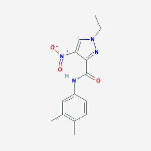 molecular formula C14H16N4O3 B213536 N-(3,4-dimethylphenyl)-1-ethyl-4-nitro-1H-pyrazole-3-carboxamide 