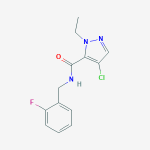 molecular formula C13H13ClFN3O B213538 4-chloro-1-ethyl-N-(2-fluorobenzyl)-1H-pyrazole-5-carboxamide 
