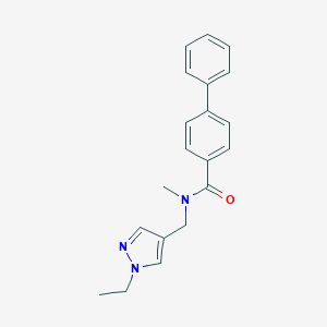 molecular formula C20H21N3O B213540 N-[(1-ethyl-1H-pyrazol-4-yl)methyl]-N-methylbiphenyl-4-carboxamide 
