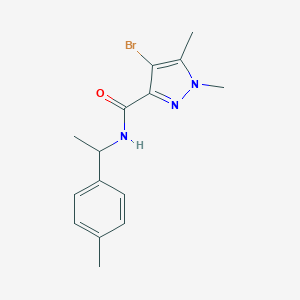 molecular formula C15H18BrN3O B213544 4-bromo-1,5-dimethyl-N-[1-(4-methylphenyl)ethyl]-1H-pyrazole-3-carboxamide 