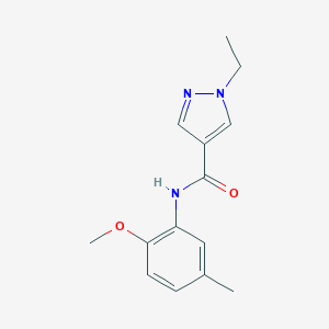 molecular formula C14H17N3O2 B213548 1-ethyl-N-(2-methoxy-5-methylphenyl)-1H-pyrazole-4-carboxamide 