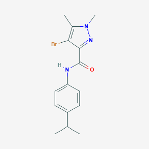 molecular formula C15H18BrN3O B213555 4-bromo-N-(4-isopropylphenyl)-1,5-dimethyl-1H-pyrazole-3-carboxamide 