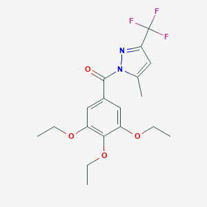 molecular formula C18H21F3N2O4 B213557 5-methyl-1-(3,4,5-triethoxybenzoyl)-3-(trifluoromethyl)-1H-pyrazole 
