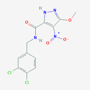 molecular formula C12H10Cl2N4O4 B213561 N-(3,4-dichlorobenzyl)-3-methoxy-4-nitro-1H-pyrazole-5-carboxamide 