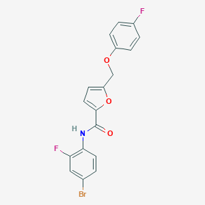 molecular formula C18H12BrF2NO3 B213564 N-(4-bromo-2-fluorophenyl)-5-[(4-fluorophenoxy)methyl]furan-2-carboxamide 