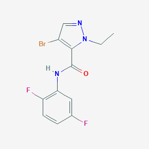 molecular formula C12H10BrF2N3O B213567 4-bromo-N-(2,5-difluorophenyl)-1-ethyl-1H-pyrazole-5-carboxamide 