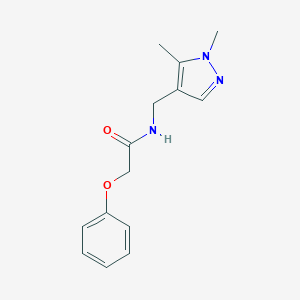molecular formula C14H17N3O2 B213571 N-[(1,5-dimethyl-1H-pyrazol-4-yl)methyl]-2-phenoxyacetamide 
