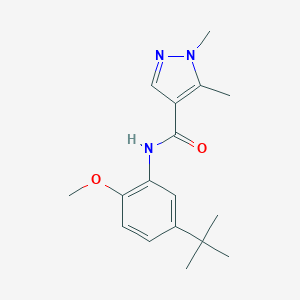 molecular formula C17H23N3O2 B213572 N-(5-tert-butyl-2-methoxyphenyl)-1,5-dimethyl-1H-pyrazole-4-carboxamide 