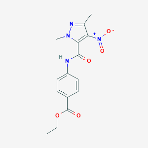 ethyl 4-[({4-nitro-1,3-dimethyl-1H-pyrazol-5-yl}carbonyl)amino]benzoate
