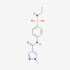 molecular formula C13H16N4O3S B213581 N-[4-(ethylsulfamoyl)phenyl]-1-methyl-1H-pyrazole-4-carboxamide 