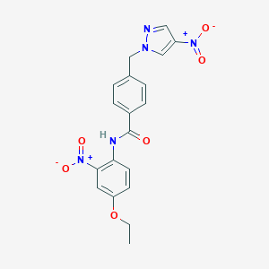 molecular formula C19H17N5O6 B213584 N-(4-ethoxy-2-nitrophenyl)-4-[(4-nitro-1H-pyrazol-1-yl)methyl]benzamide 