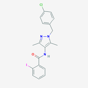 molecular formula C19H17ClIN3O B213586 N-[1-(4-chlorobenzyl)-3,5-dimethyl-1H-pyrazol-4-yl]-2-iodobenzamide 
