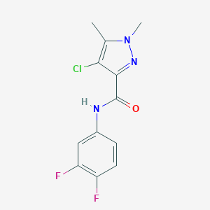 molecular formula C12H10ClF2N3O B213589 4-chloro-N-(3,4-difluorophenyl)-1,5-dimethyl-1H-pyrazole-3-carboxamide 