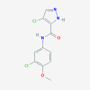 molecular formula C11H9Cl2N3O2 B213592 4-chloro-N-(3-chloro-4-methoxyphenyl)-1H-pyrazole-3-carboxamide 