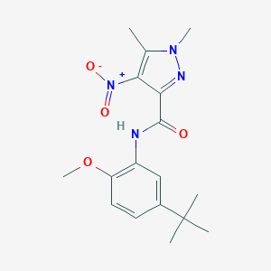 molecular formula C17H22N4O4 B213594 N-(5-tert-butyl-2-methoxyphenyl)-1,5-dimethyl-4-nitro-1H-pyrazole-3-carboxamide 