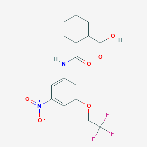 2-{[3-Nitro-5-(2,2,2-trifluoroethoxy)anilino]carbonyl}cyclohexanecarboxylic acid