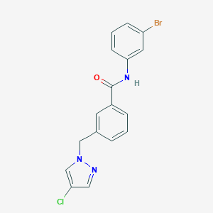 molecular formula C17H13BrClN3O B213607 N-(3-bromophenyl)-3-[(4-chloro-1H-pyrazol-1-yl)methyl]benzamide 