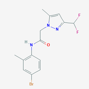 molecular formula C14H14BrF2N3O B213609 N-(4-bromo-2-methylphenyl)-2-[3-(difluoromethyl)-5-methyl-1H-pyrazol-1-yl]acetamide 