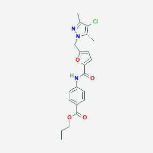 propyl 4-({5-[(4-chloro-3,5-dimethyl-1H-pyrazol-1-yl)methyl]-2-furoyl}amino)benzoate
