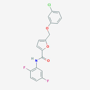 molecular formula C18H12ClF2NO3 B213625 5-[(3-chlorophenoxy)methyl]-N-(2,5-difluorophenyl)furan-2-carboxamide 
