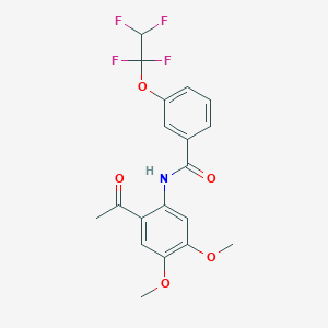 molecular formula C19H17F4NO5 B213626 N-(2-acetyl-4,5-dimethoxyphenyl)-3-(1,1,2,2-tetrafluoroethoxy)benzamide 