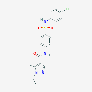 molecular formula C19H19ClN4O3S B213627 N-{4-[(4-chloroanilino)sulfonyl]phenyl}-1-ethyl-5-methyl-1H-pyrazole-4-carboxamide 