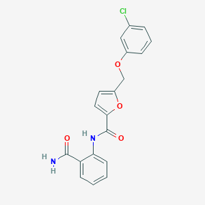 N-(2-carbamoylphenyl)-5-[(3-chlorophenoxy)methyl]furan-2-carboxamide