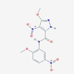 molecular formula C12H11N5O7 B213631 3-methoxy-N-(2-methoxy-5-nitrophenyl)-4-nitro-1H-pyrazole-5-carboxamide 