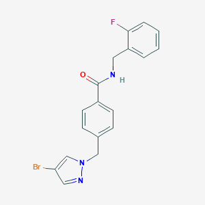 molecular formula C18H15BrFN3O B213636 4-[(4-bromo-1H-pyrazol-1-yl)methyl]-N-(2-fluorobenzyl)benzamide 