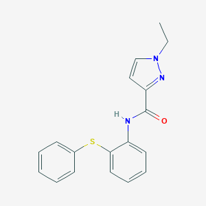 molecular formula C18H17N3OS B213639 1-ethyl-N-[2-(phenylsulfanyl)phenyl]-1H-pyrazole-3-carboxamide 