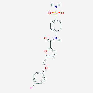 molecular formula C18H15FN2O5S B213640 5-[(4-fluorophenoxy)methyl]-N-(4-sulfamoylphenyl)furan-2-carboxamide 