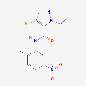 molecular formula C13H13BrN4O3 B213646 4-bromo-1-ethyl-N-{5-nitro-2-methylphenyl}-1H-pyrazole-5-carboxamide 